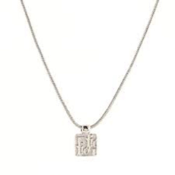 Dior Trotter Reversible Silver and crystal square Necklace - Picture 7 of 8